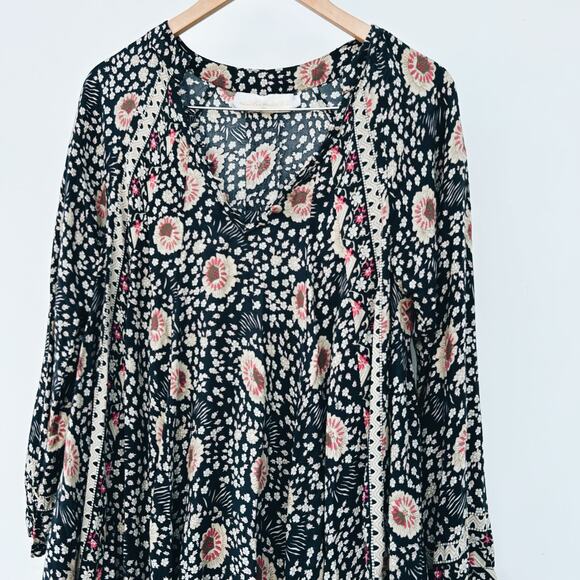 Natalie Martin Fiore Vintage Florals Midnight Black Mini Short Dress XS Small - Picture 4 of 10